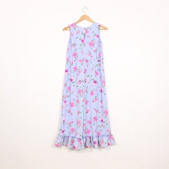 *Beautees Blue and Pink Floral Sleeveless Jumpsuit NWT - Picture 4 of 6